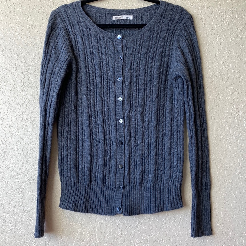 Vintage Old Navy Gray Button Down Sweater